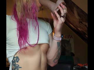 Cute Trans Slut Stretches Her Tight Little White Asshole Out in Chastity