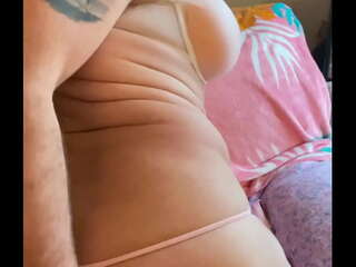 Spy on your shemale stepmom teasing her boyfriend&excl;