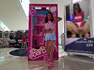 Pretty trans perfect ass in miniskirt